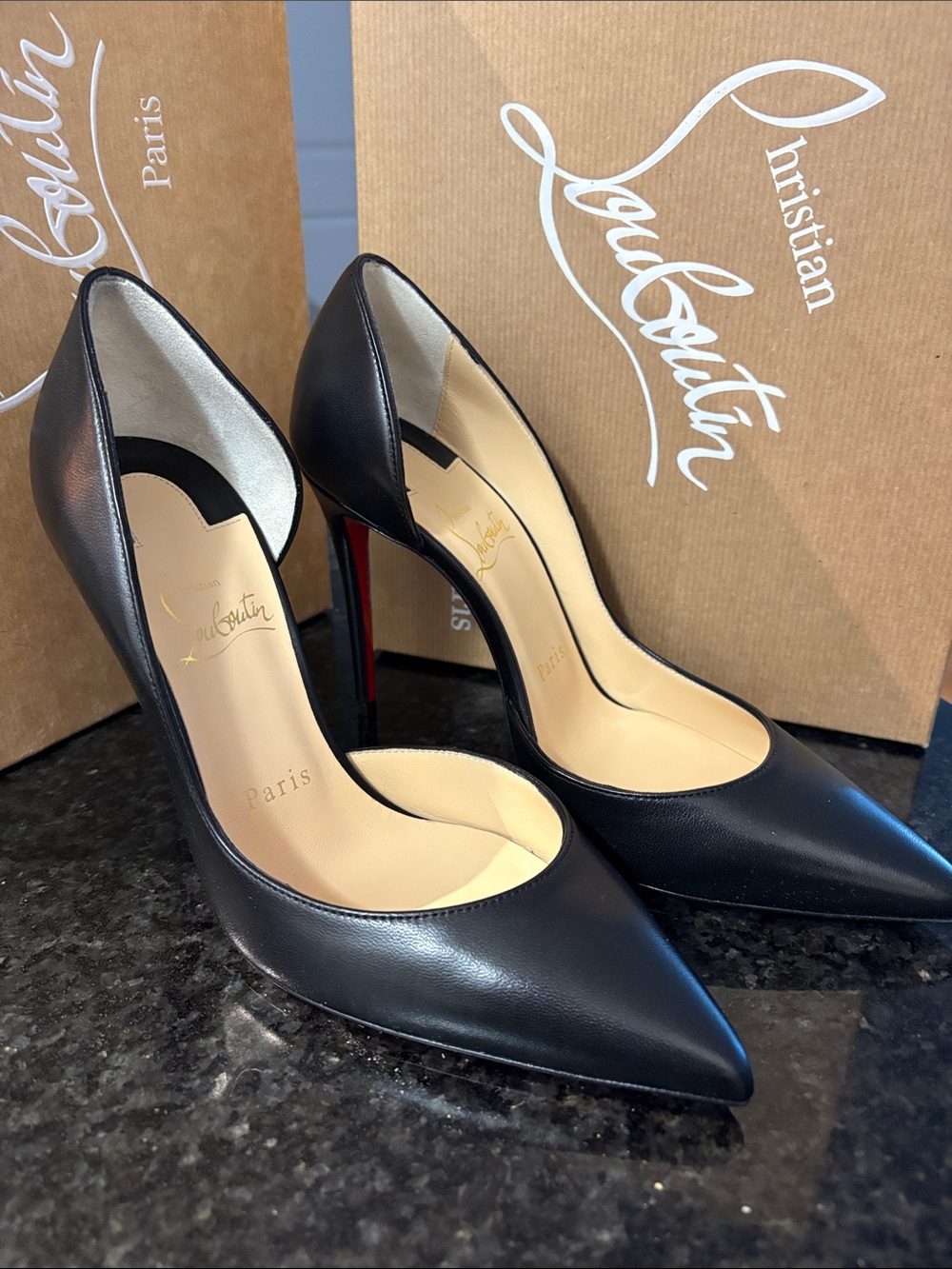 Christian Louboutin Iriza Leather Stiletto Pumps 36.5